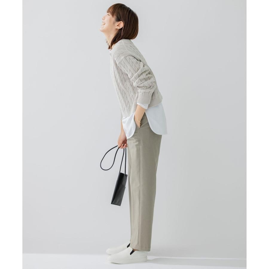 23区 【洗える】コンパクトコットンポリエステル ケーブル編み