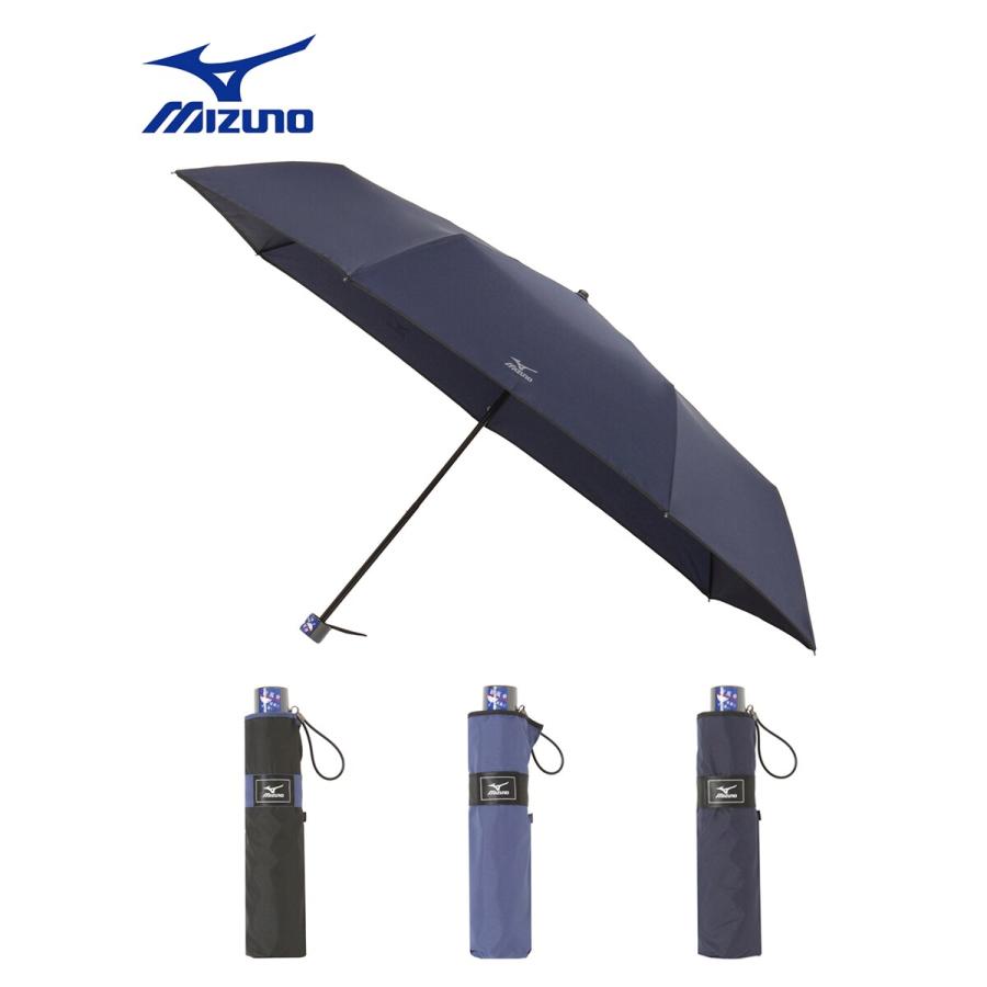 MIZUNO（ミズノ） 【大きい 60cm 耐風傘】折りたたみ雨傘 ロゴ ワン