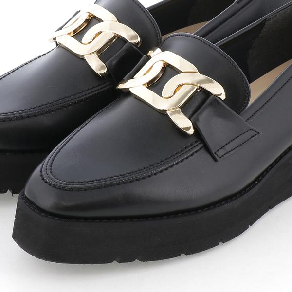 定番商品】チェーンバックル プラットフォームローファー