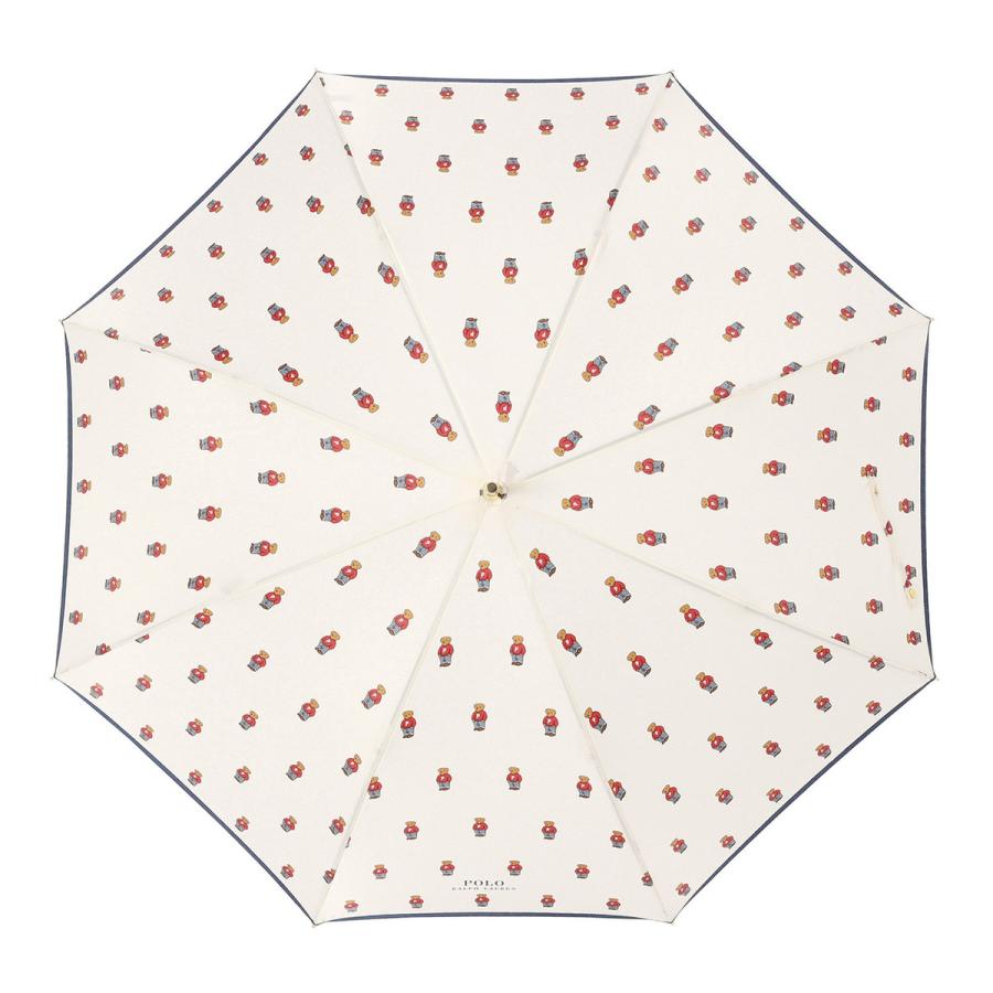 【日本製 木製ハンドル】雨傘 長傘 ツイル ポロベア パイピング ロゴ UV ユニセックスの画像