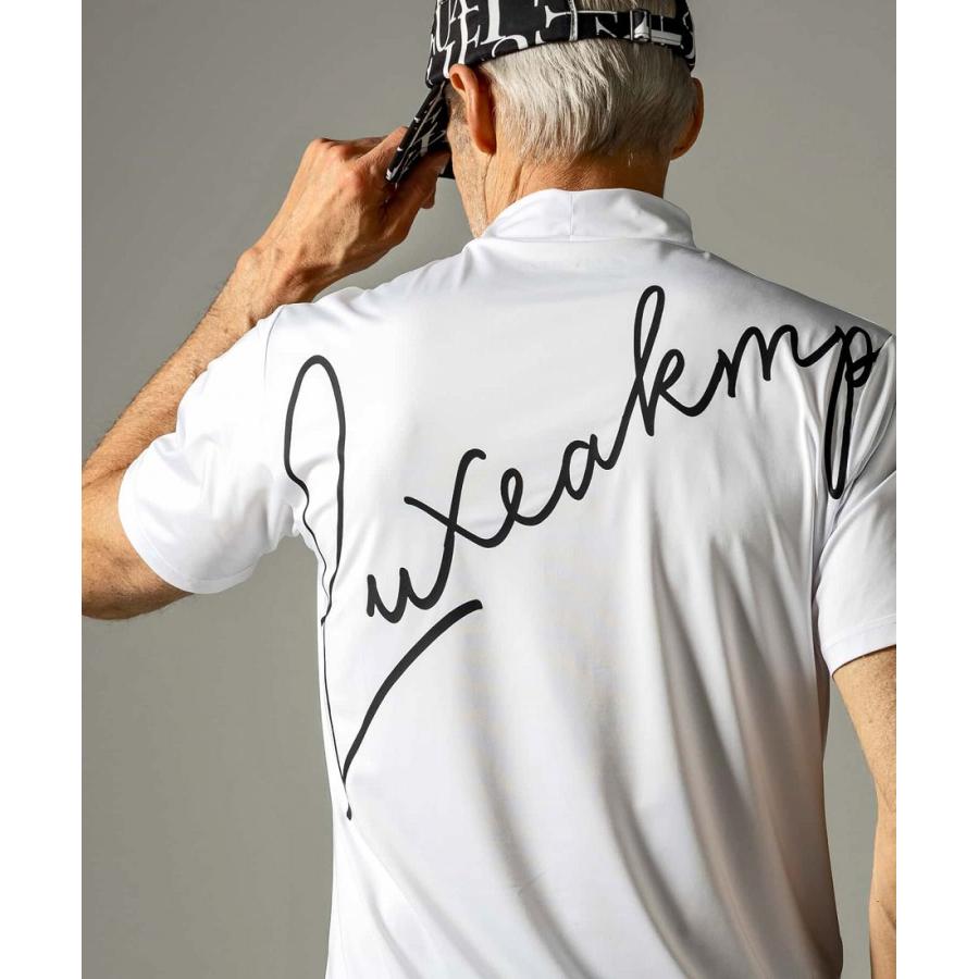 LUXEAKMPLUS(リュクスエイケイエムプラス)ゴルフ カーシヴロゴ半袖モックネックTシャツ｜0101marui｜21