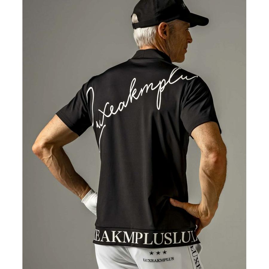 LUXEAKMPLUS(リュクスエイケイエムプラス)ゴルフ カーシヴロゴ半袖モックネックTシャツ｜0101marui｜07