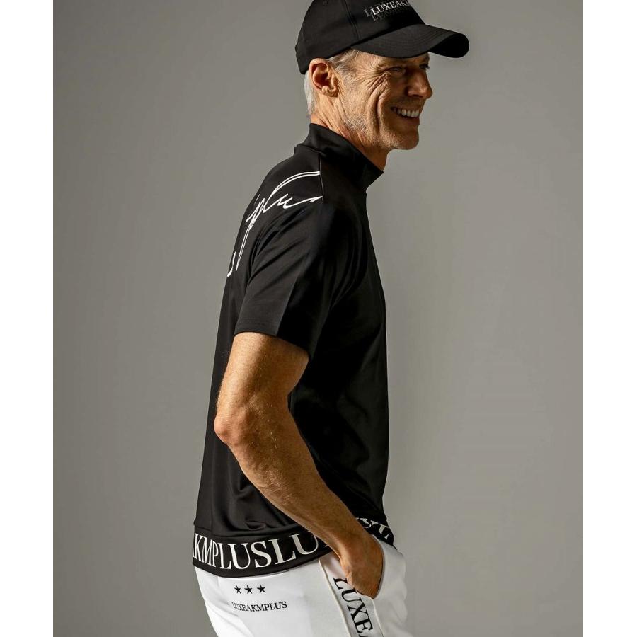 LUXEAKMPLUS(リュクスエイケイエムプラス)ゴルフ カーシヴロゴ半袖モックネックTシャツ｜0101marui｜08