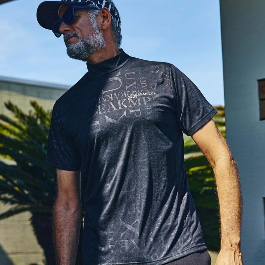 LUXEAKMPLUS(リュクスエイケイエムプラス)ゴルフ ロゴパターン半袖