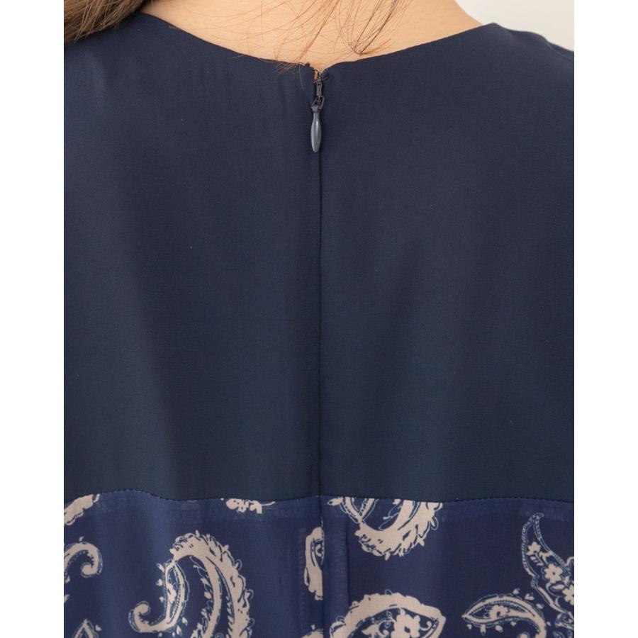 PREFERIR（プレフェリール） ペイズリー柄 切替ワンピースドレス