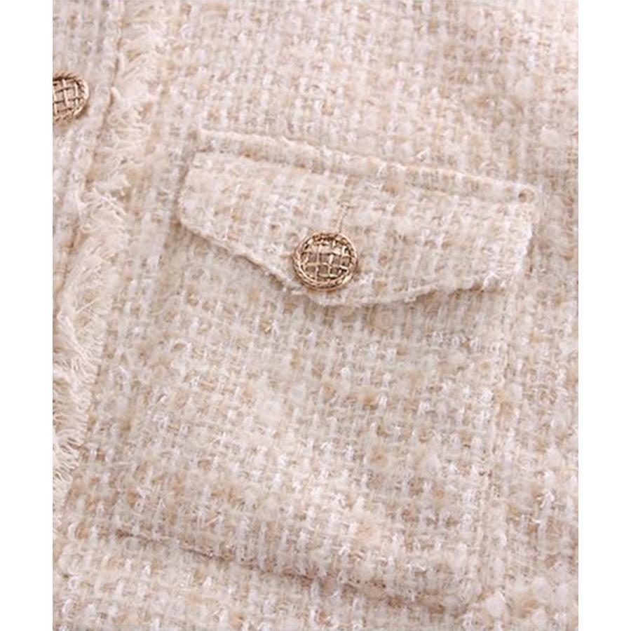 ジャスミングランディフローラム（Jasmine Grandiflorum）/【Jasmine】オーバーサイズの抜け感がオシャレツイードジャケット Jasmine Grandiflorum（ジャスミングランディフローラム） 【Jasmine