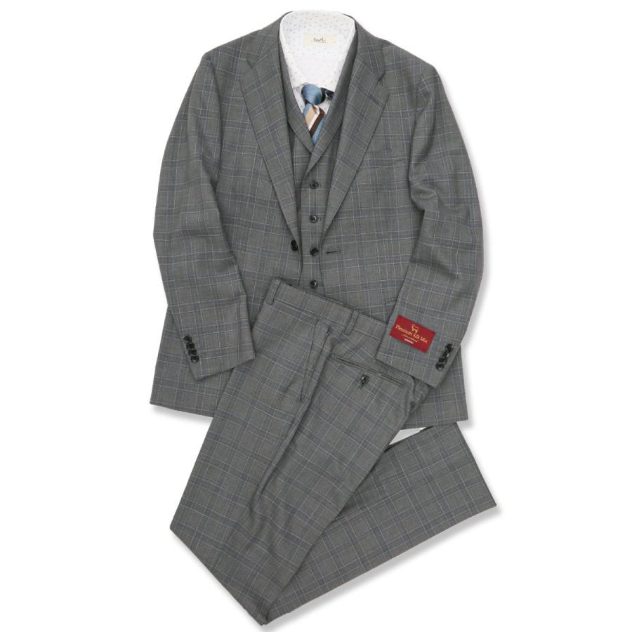 シルク混ウール SUPER140'S】m.f.エディトリアル 2ボタン3ピーススーツ