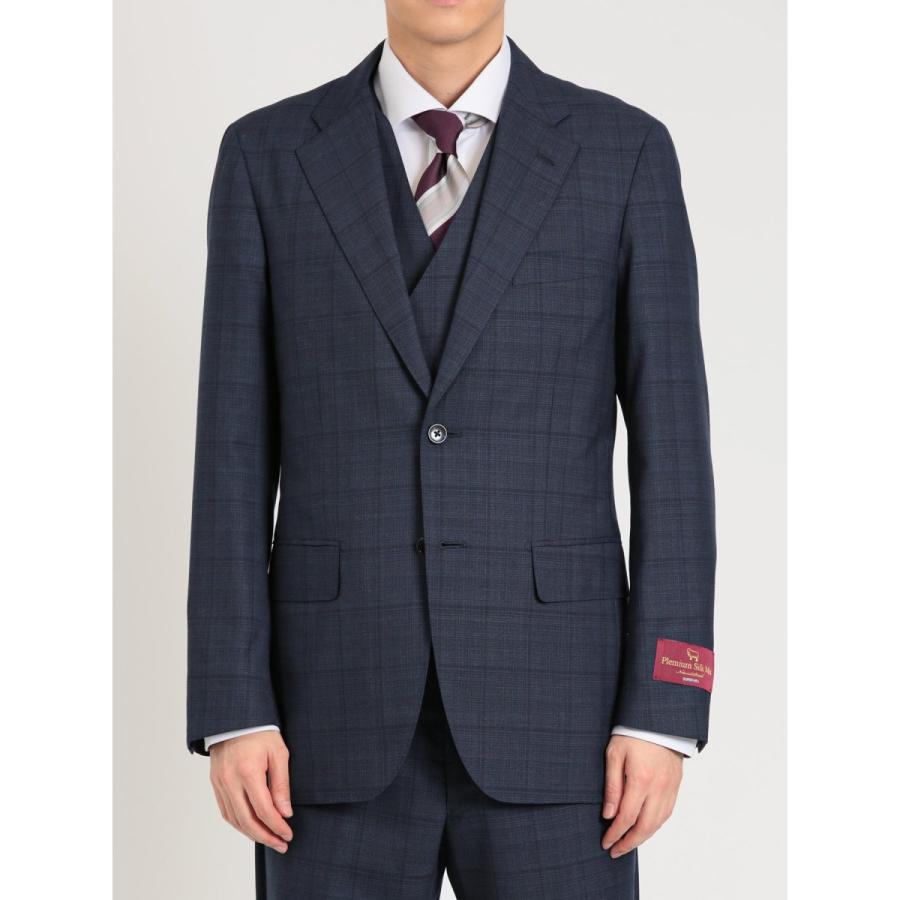 シルク混ウール SUPER140'S】m.f.エディトリアル 2ボタン3ピースーツ