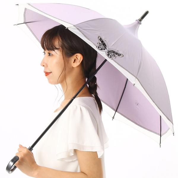 美品！アナスイ　ANNA SUI 晴雨兼用傘　1段階　刺繍　シルバーグレー ANNA SUI（アナスイ） アナ スイ バタフライ刺繍 パコダ晴雨兼用