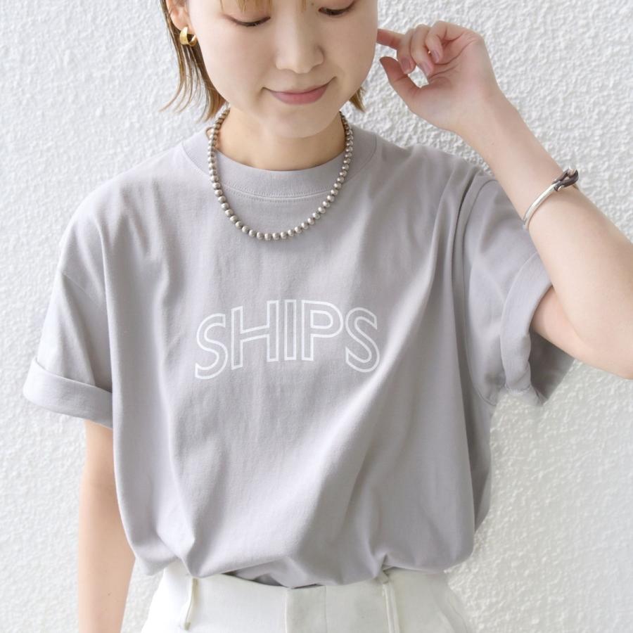《一部追加予約》【WEB限定】 SHIPS ラウンド プリント ロゴ TEE | SHIPS