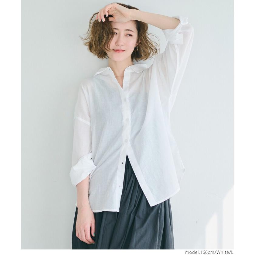 本日限定値下げ　希少！！　 WHITE ガーゼシャツ 通気性良く肌触りが優しい✨楊柳ダブルガーゼ シャツ 長袖