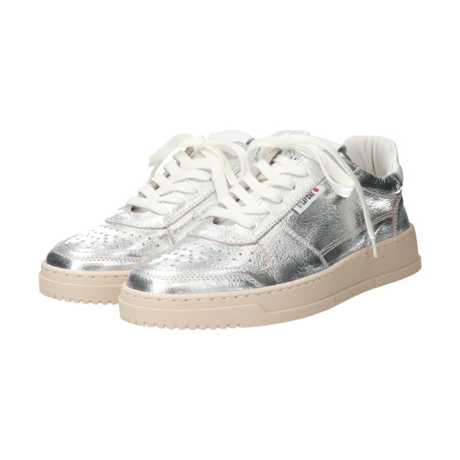 Le silla  クリスタルレザースニーカー　イタリー製 PLAY ONE◇3.5cmヒール◇メタリックレザースニーカー : マルイ