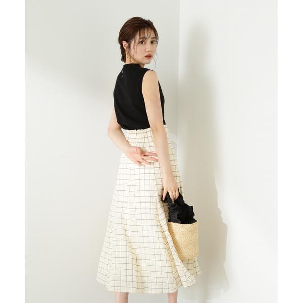 PROPORTION BODY DRESSING モノトーンシアーチェックフレア