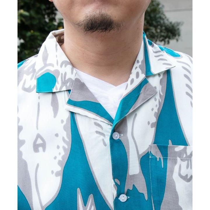 【カヤ】小紋雅話メンズアロハシャツ｜0101marui｜12