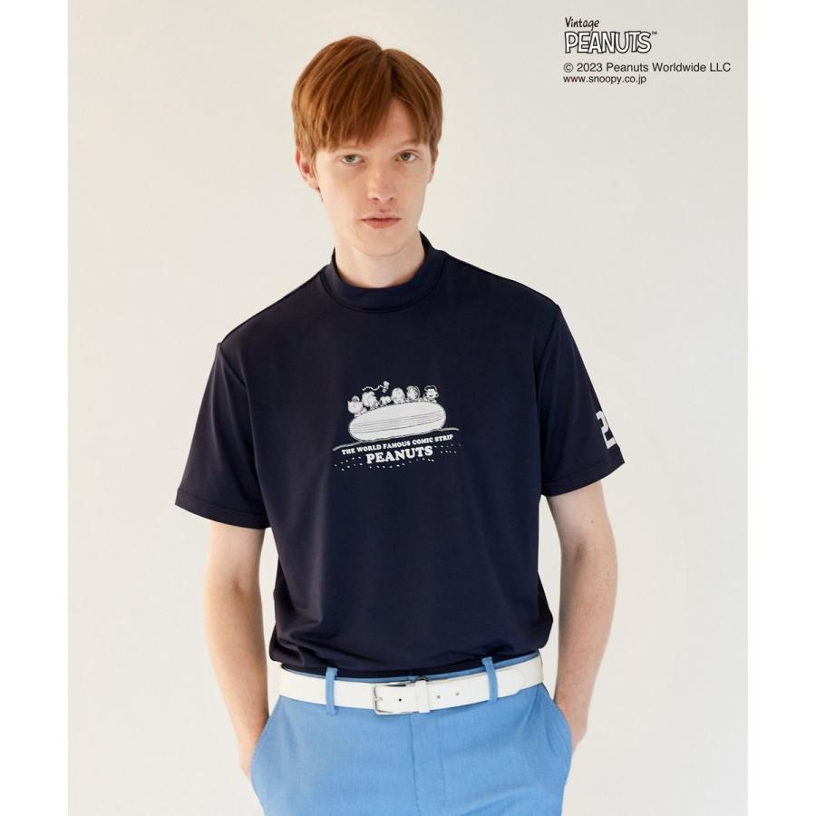 【BEAMS GOLF】スヌーピーコラボ モックネックTシャツ 23区GOLF 【PEANUTS】【MEN】スヌーピーコラボ モックネック