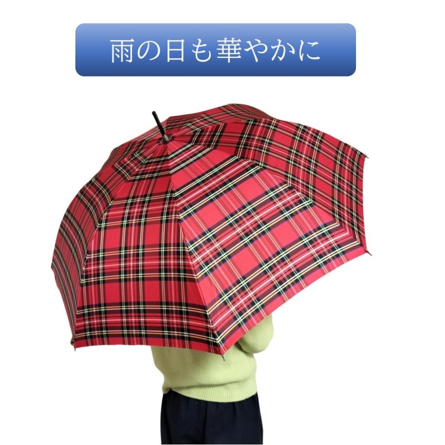 傘/日本製/ レディース/高級/甲州織/レッド (赤)/ブラックウォッチ