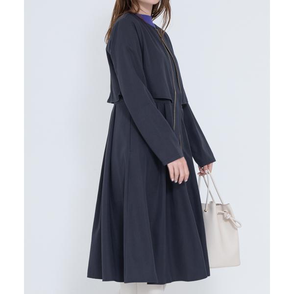 LAVEANGE（ラビアンジェ） タックプリーツノーカラーコート : マルイ