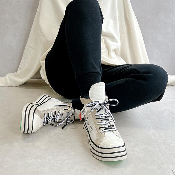 ヌーベルヴォーグ リラックス（NOUBEL VOUG Relax）/【25秋冬新作】【人気商品】厚底 ジップアップ ラベル スニーカー Noubel Voug Relax（ヌーベルヴォーグリラックス） 【25秋冬新作