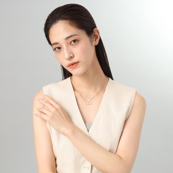 K18ダイヤモンド ペアシェイプアーチ ネックレスの画像