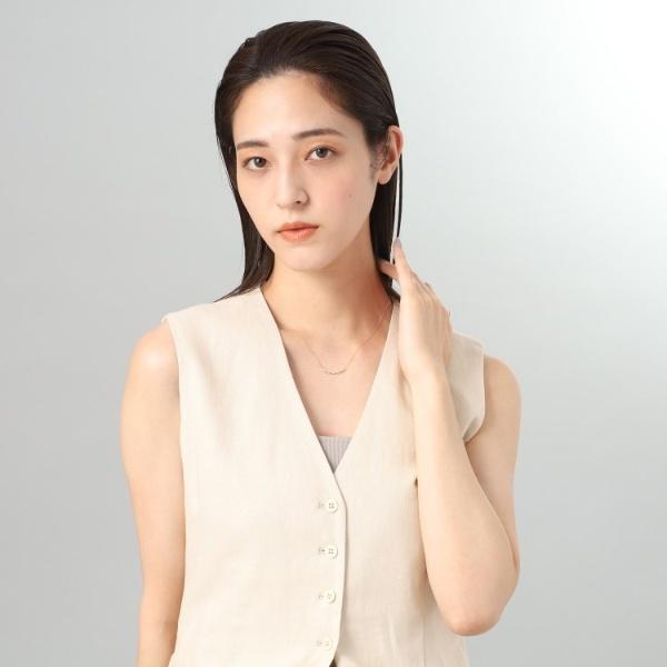 K18ダイヤモンド ペアシェイプアーチ ネックレスの画像