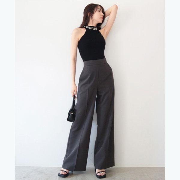 AMBIENT（アンビエント） ハイウエストセンタープレスパンツ : マルイ