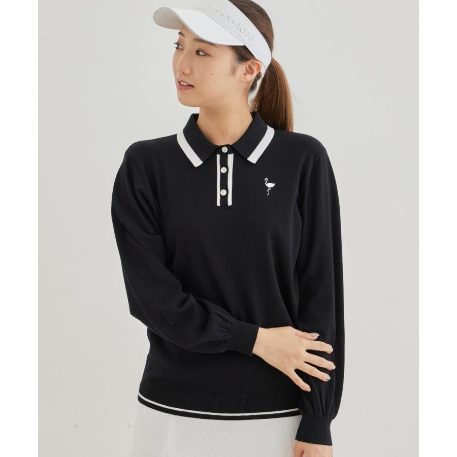 新品　Jun & Ropé バイカラー使い衿付き　長袖プルオーバー　L　秋物 ジュンアンドロペ JUN & ROPE' バイカラー使い衿付き長袖プルオーバー