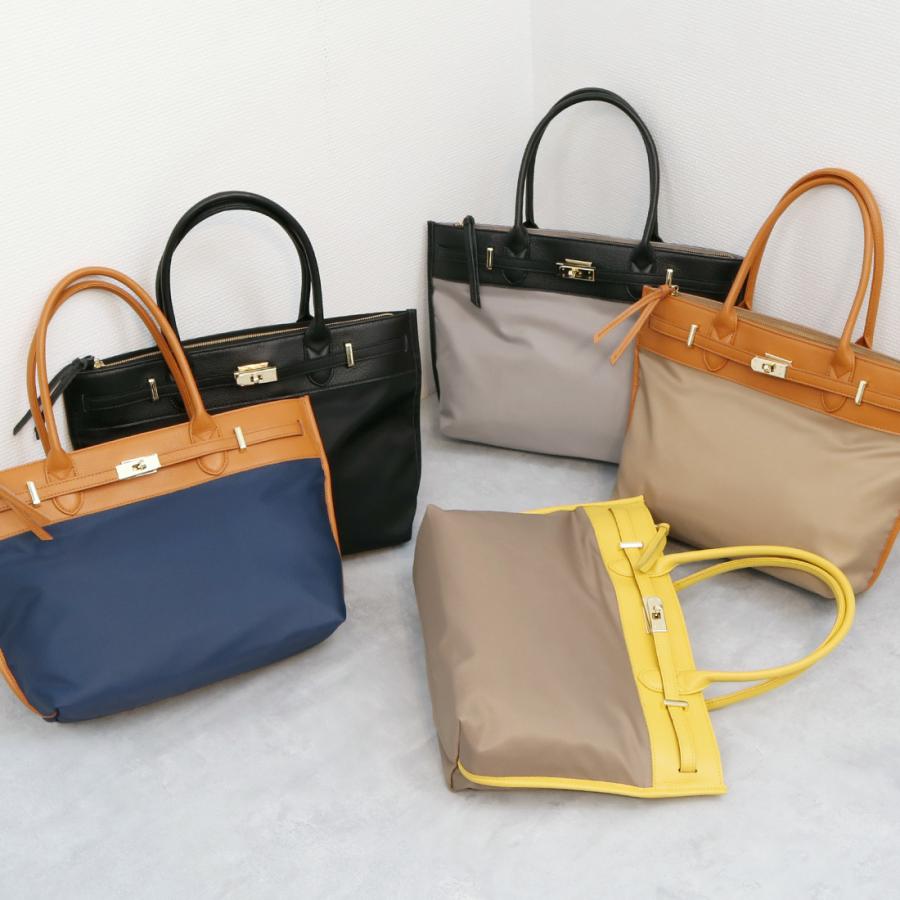 新品 perche ペルケ トートバッグ 2way ゴールド金具 本革 大容量 本革 レザー】 ペルケ perche / ナイロン牛革ヒネリ金具トートバッグ
