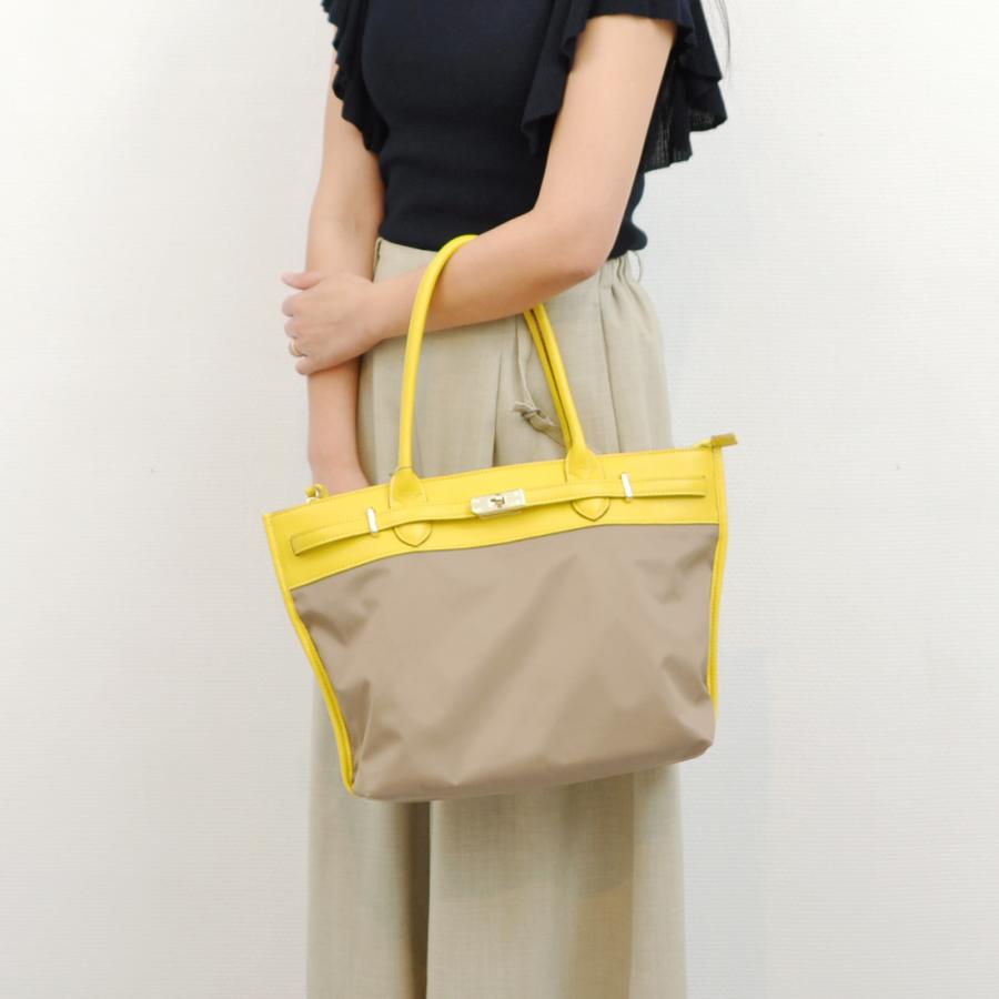 本革 レザー】 ペルケ perche / ナイロン牛革ヒネリ金具トートバッグ