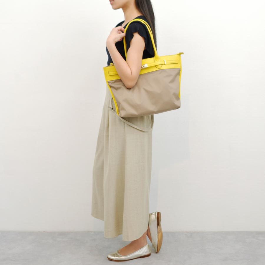 本革 レザー】 ペルケ perche / ナイロン牛革ヒネリ金具トートバッグ