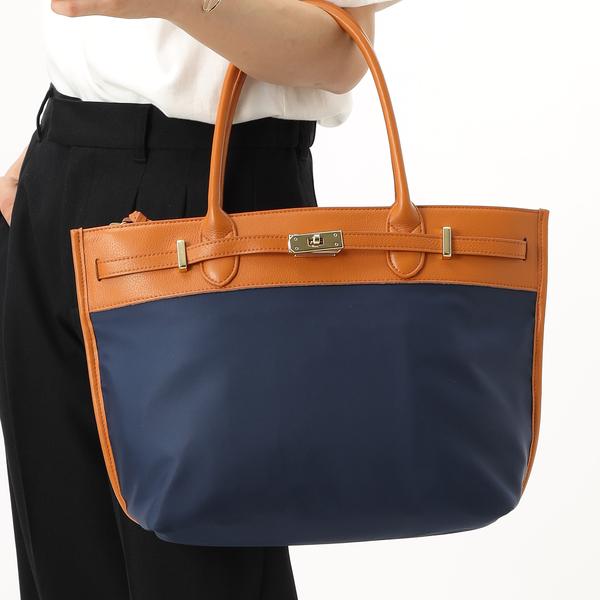 本革 レザー】 ペルケ perche / ナイロン牛革ヒネリ金具トートバッグ