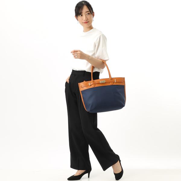 ★専用です★美品 ペルケ perche ナイロン牛革ヒネリ金具トートバッグ 本革 レザー】 ペルケ perche / ナイロン牛革ヒネリ金具トートバッグ