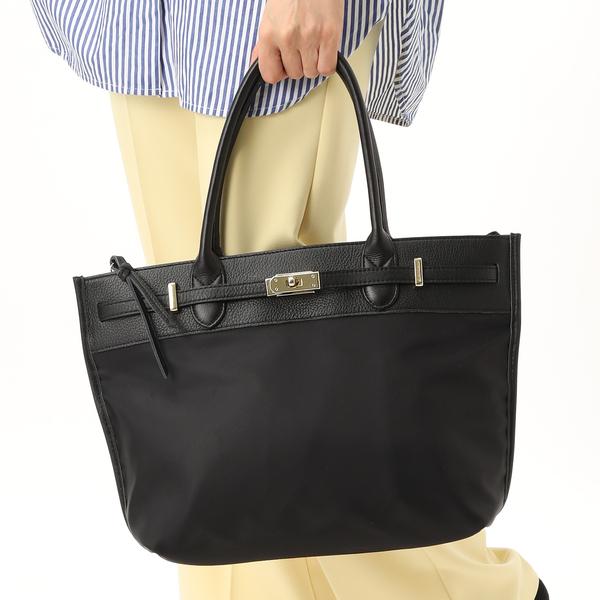 本革 レザー】 ペルケ perche / ナイロン牛革ヒネリ金具トートバッグ