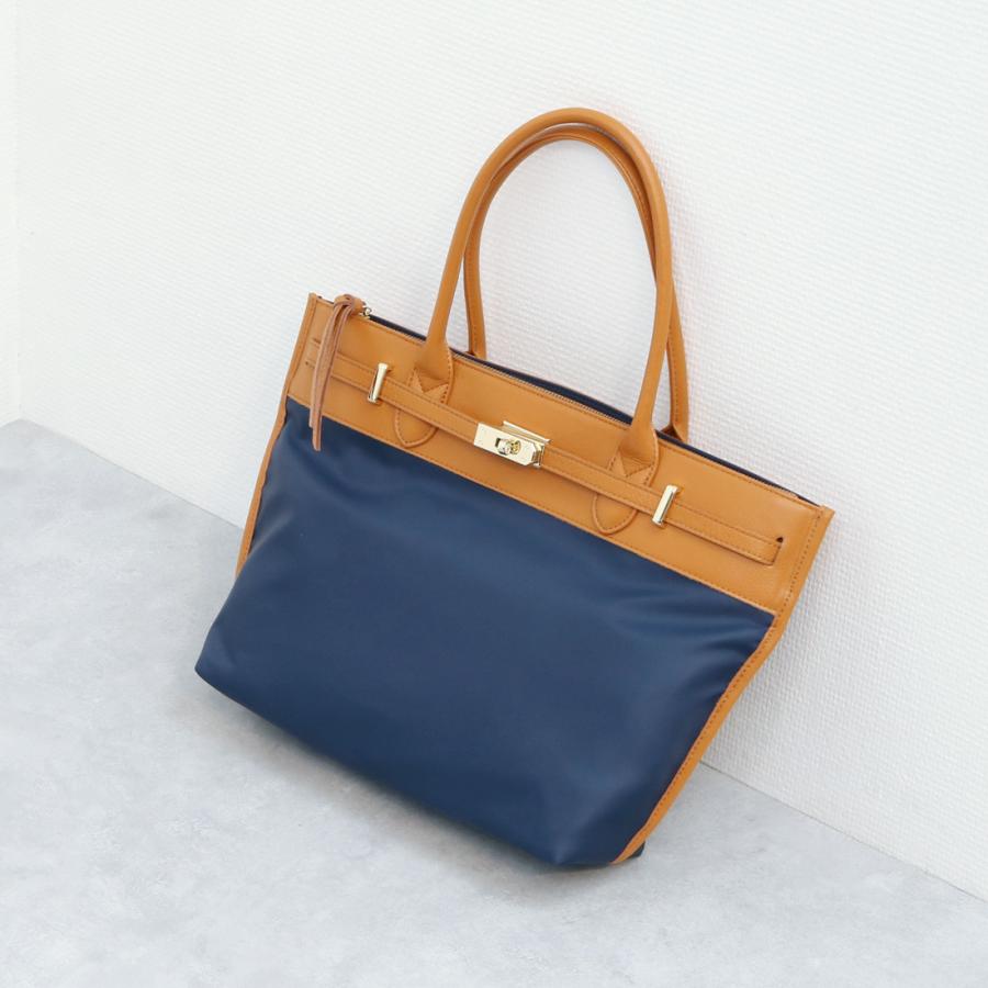 本革 レザー】 ペルケ perche / ナイロン牛革ヒネリ金具トートバッグ