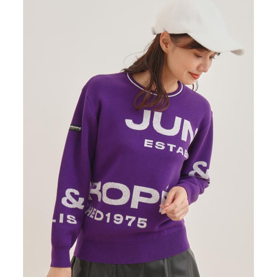 JUN &ROPE BIGロゴグラフィック長袖ニットプルオーバー JUN&ROPE'（ジュンアンドロペ） BIGロゴグラフィック長袖ニットプル