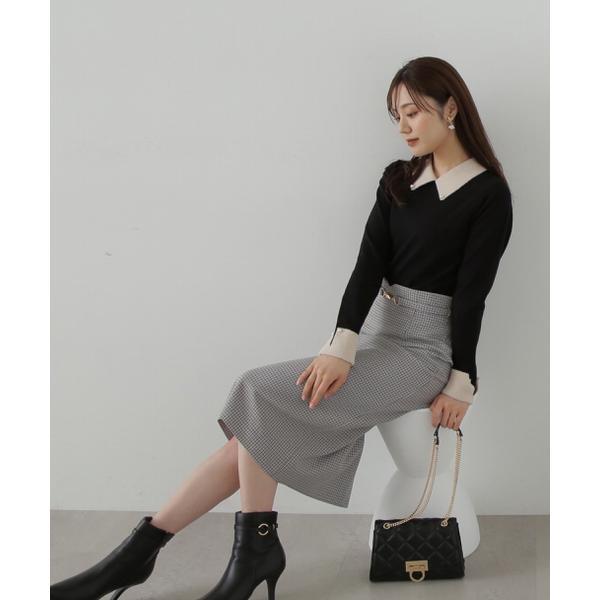 PROPORTION BODY DRESSING ウーリッシュ千鳥ハイウエストタイト 