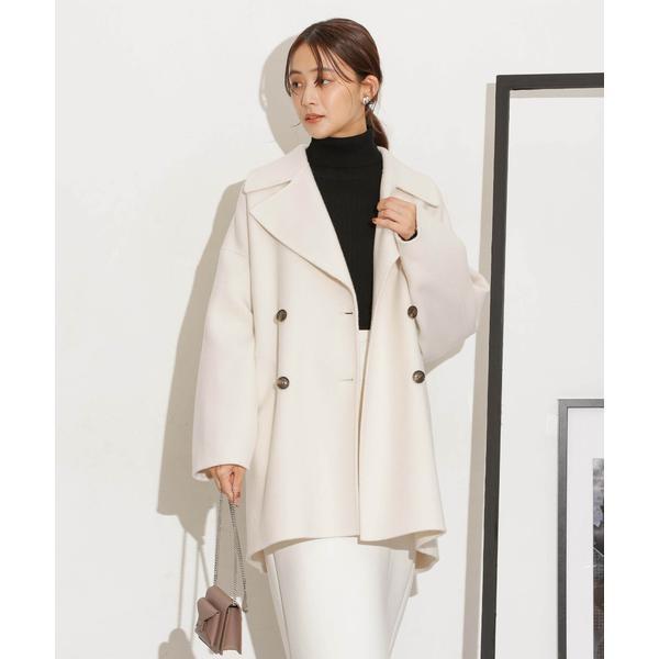 カシミヤ】Super140'sウールリバーフリルケープコート 36 40周年