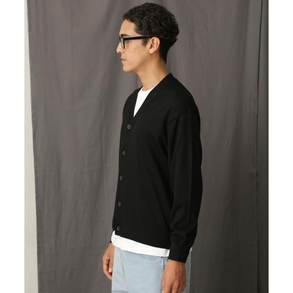 「毛玉レスニット」 ファインゲージＶカーディガン 毛玉レスニット