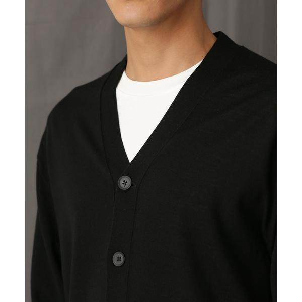 「毛玉レスニット」 ファインゲージＶカーディガン 毛玉レスニット