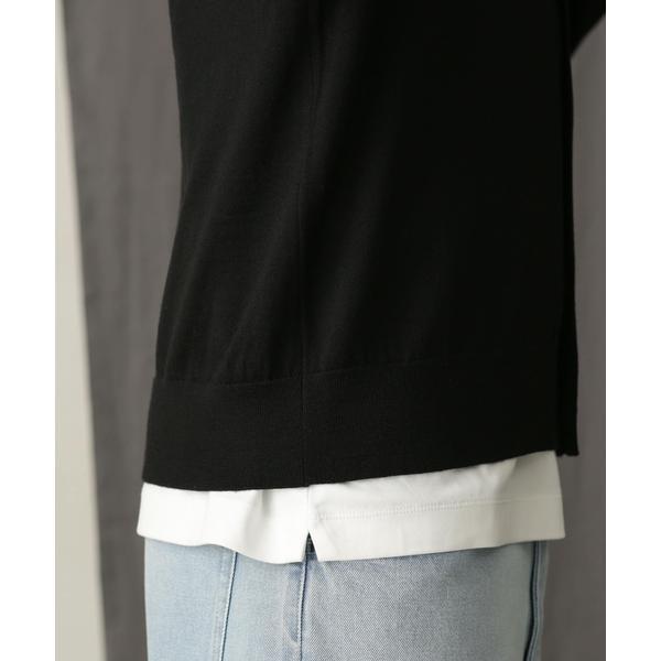 「毛玉レスニット」 ファインゲージＶカーディガン 毛玉レスニット