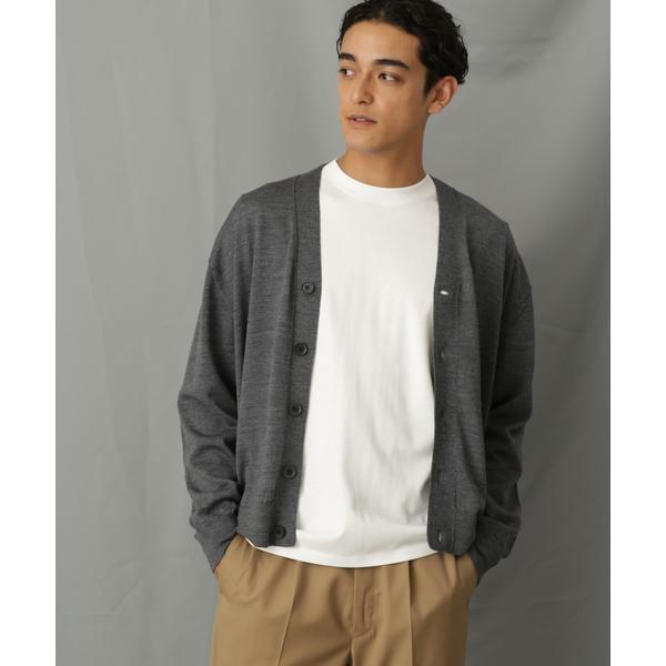 「毛玉レスニット」 ファインゲージＶカーディガン 毛玉レスニット