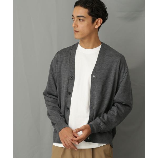 「毛玉レスニット」 ファインゲージＶカーディガン 毛玉レスニット