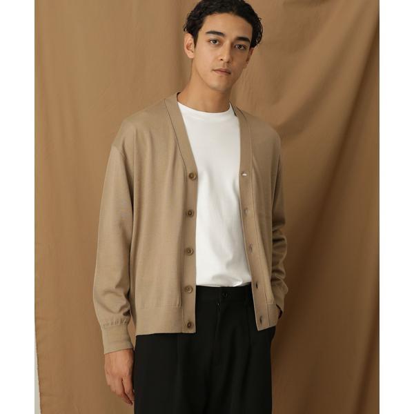 「毛玉レスニット」 ファインゲージＶカーディガン 毛玉レスニット