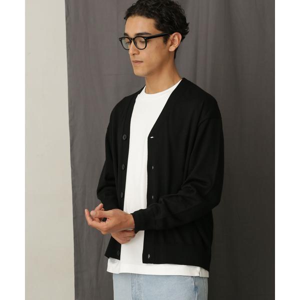 「毛玉レスニット」 ファインゲージＶカーディガン 毛玉レスニット