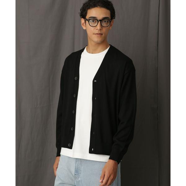 「毛玉レスニット」 ファインゲージＶカーディガン 毛玉レスニット