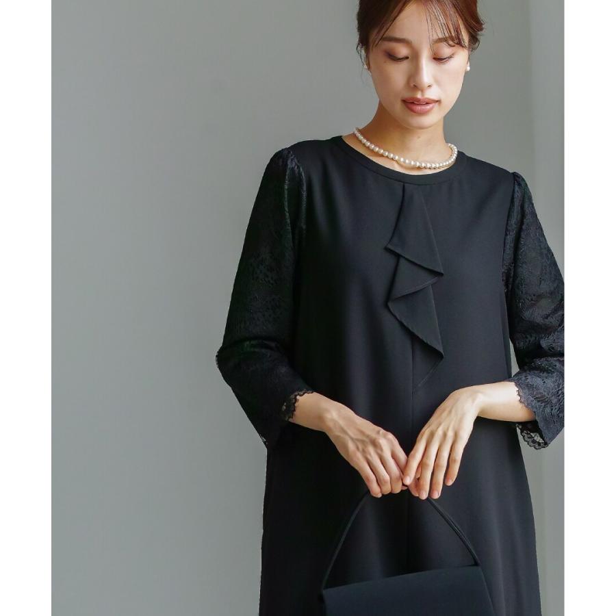 喪服・礼服【洗えるフォーマル】お袖スカラップレース切り替えデザイン