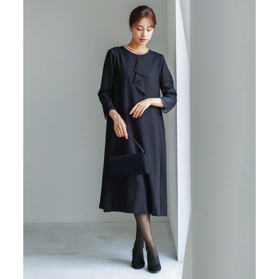 洗濯機で洗える】喪服 WEB限定/お袖スカラップレース切り替え 洗濯機で洗える】喪服 WEB限定/お袖スカラップレース切り替え