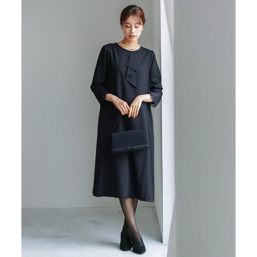 喪服・礼服【洗濯機で洗える】お袖スカラップレース切り替えデザイン