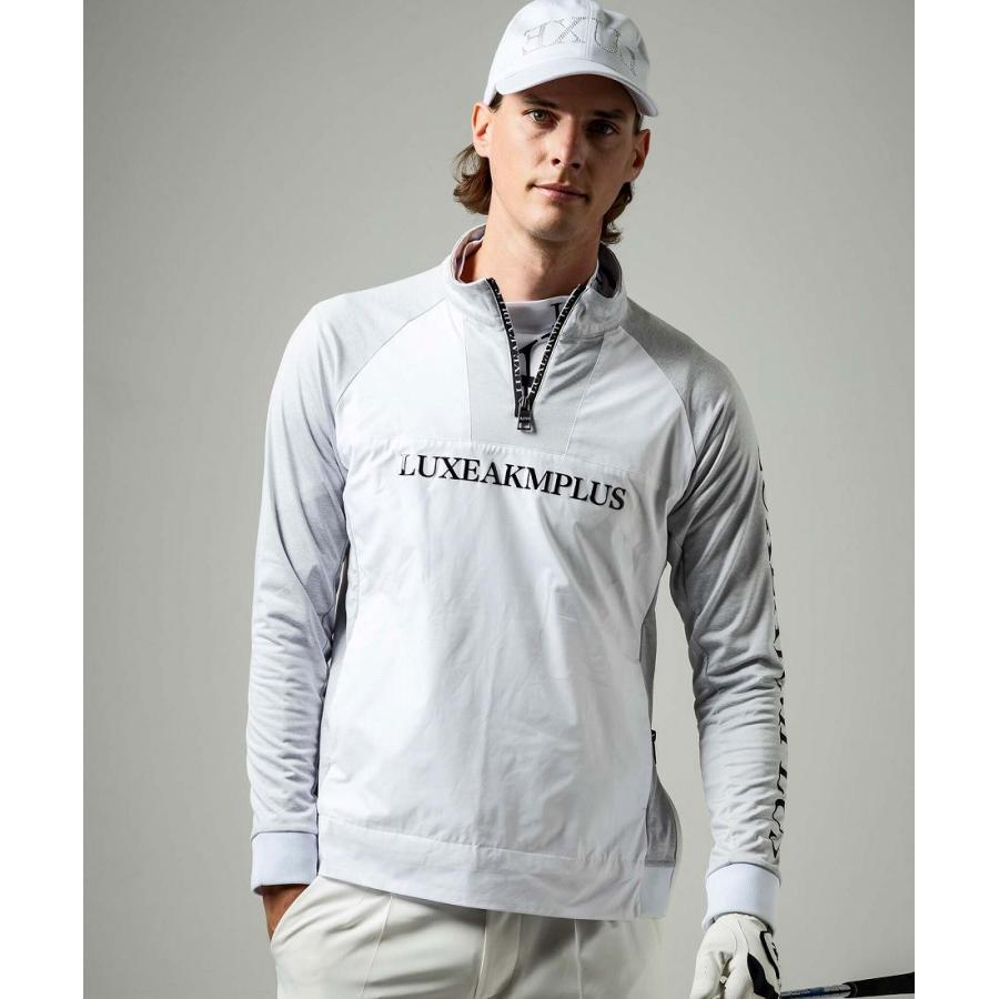 LUXE AKM PLUS ゴルフ ハーフジップ防風モックネックプルオーバー
