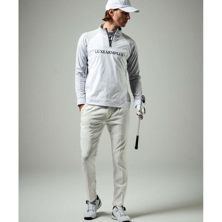 LUXE AKM PLUS ゴルフ ハーフジップ防風モックネックプルオーバー