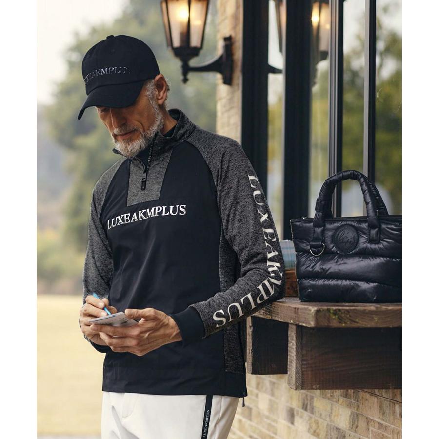 LUXE AKM PLUS ゴルフ ハーフジップ防風モックネックプルオーバー